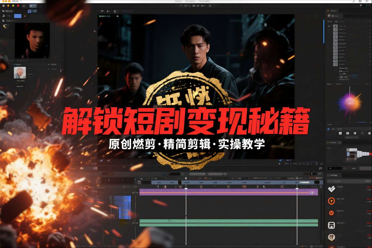 短剧拉新之原创燃剪精简剪辑实操课，解锁短剧变现秘籍| 副业网