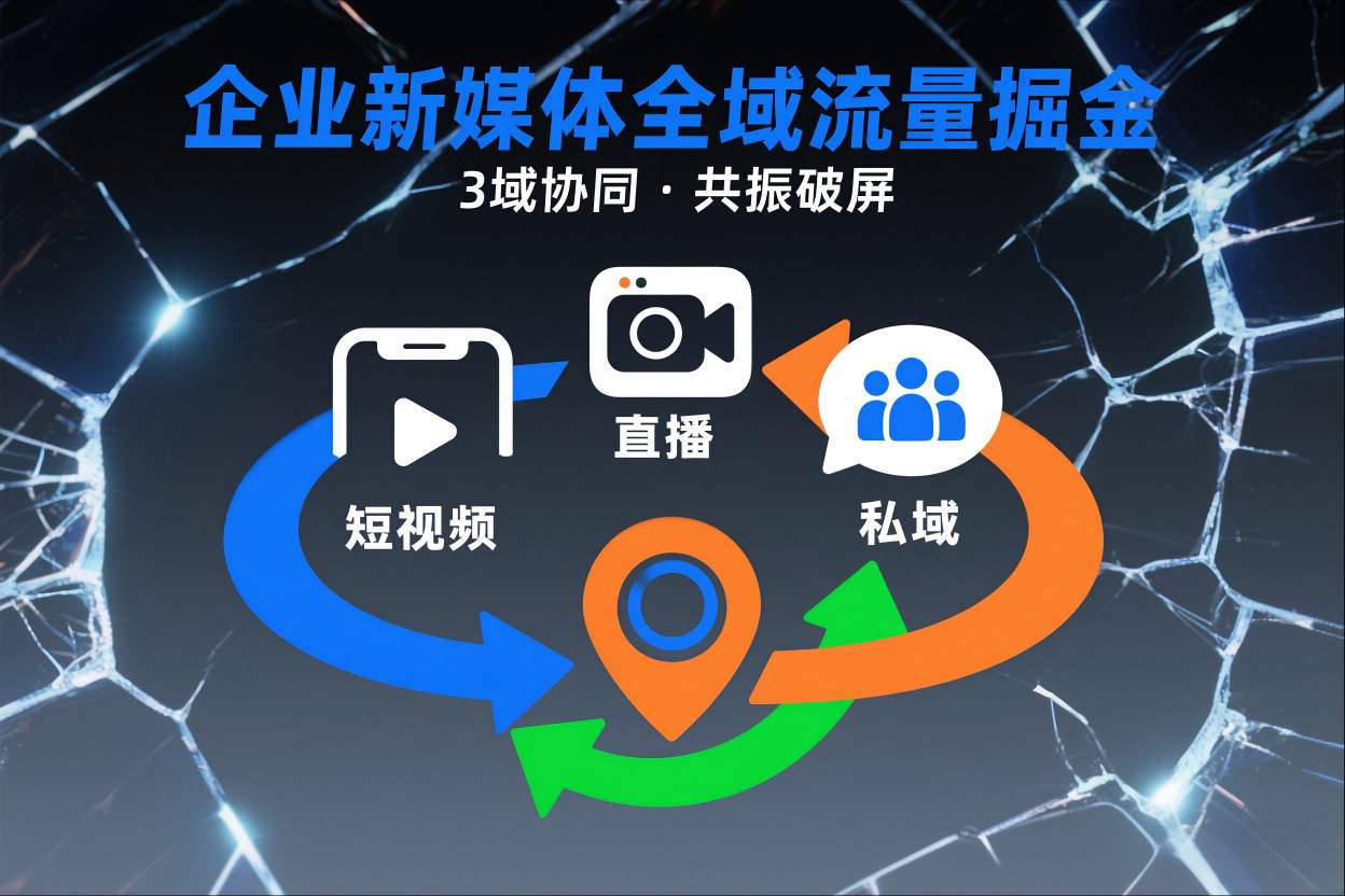 短视频全域商业模式，企业新媒体全域流量掘金，3域协同，共振破屏，短视频-直播-私域-地域| 副业网