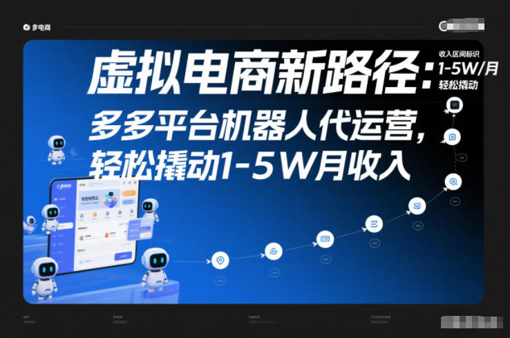 虚拟电商新路径：多多平台机器人代运营，轻松撬动1-5W月收入【揭秘】| 副业网