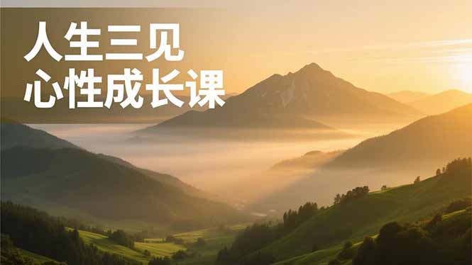 人生三见心性成长课，见天地众生自己，搞透人性安顿身心，活出清晰自我，内在富足无价| 副业网