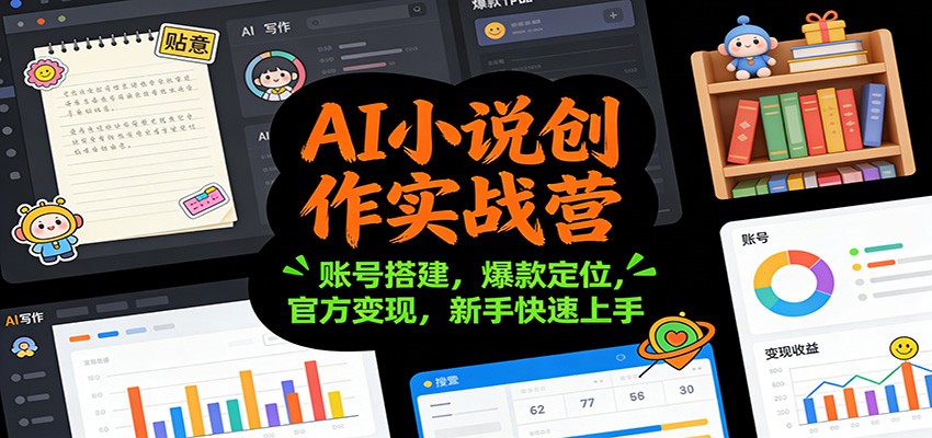 AI小说创作实战营：账号搭建，爆款定位，官方变现，新手快速上手| 副业网
