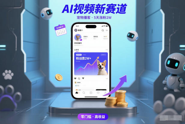 AI视频新赛道，宠物播客仅注册5天涨粉2W，收益非常可观| 副业网