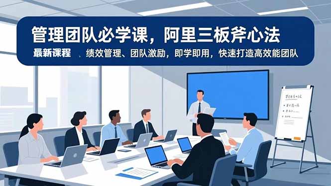 管理团队必学课，阿里三板斧心法、绩效管理、团队激励，即学即用，快速打造高效能团队| 副业网