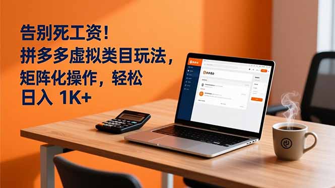 告别死工资！拼多多虚拟类目玩法，矩阵化操作，轻松日入 1K+| 副业网