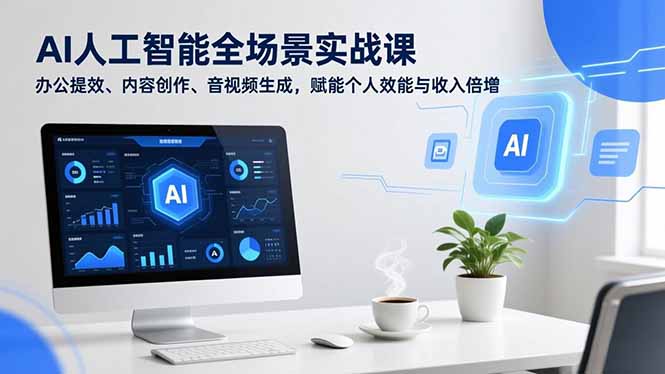 AI人工智能全场景实战课，办公提效、内容创作、音视频生成，赋能个人效能与收入倍增| 网创圈