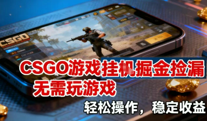 CSGO游戏挂G掘金捡漏，不需要玩游戏，操作简单，收益稳定【揭秘】| 副业网