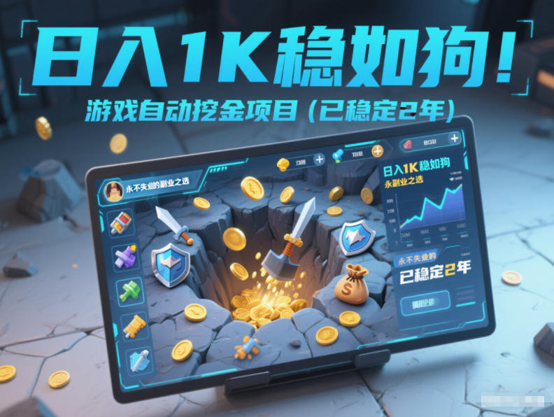日入1K稳如狗！游戏自动挖金项目(已稳定2年)，永不失业的副业之选【揭秘】| 副业网