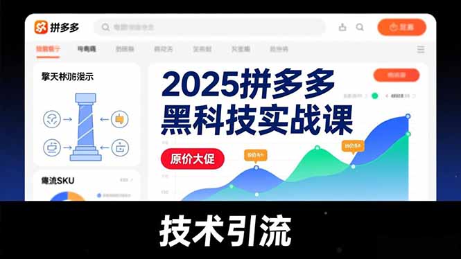 2025拼多多黑科技实战课，擎天柱玩法、爆流SKU、原价大促，技术引流，单店日销轻松破千单| 副业网