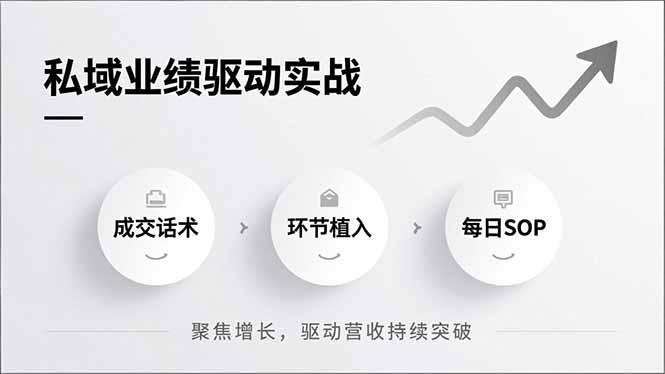 私域业绩驱动实战，成交话术、环节植入、每日SOP，聚焦增长，驱动营收持续突破| 副业网