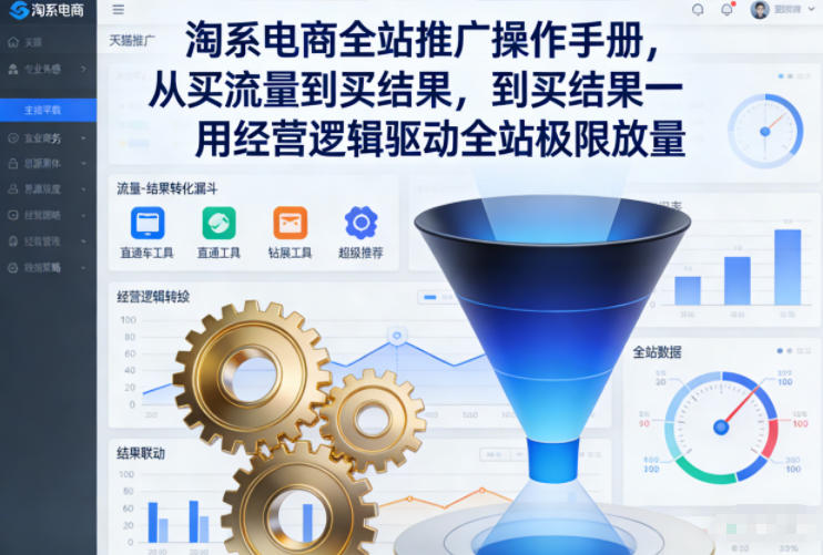 淘系电商全站推广操作手册，从买流量到买结果一用经营逻辑驱动全站极限放量| 副业网