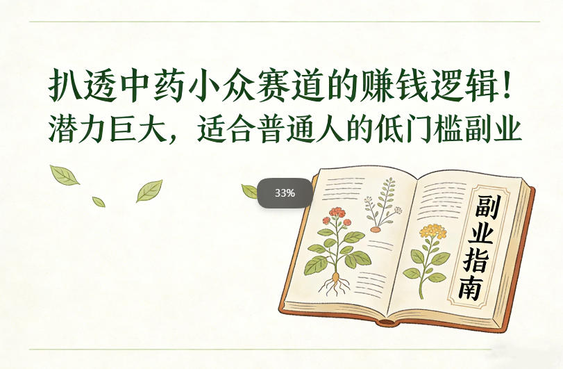 扒透中药小众赛道的賺米逻辑，潜力巨大，适合普通人的低门槛副业| 副业网