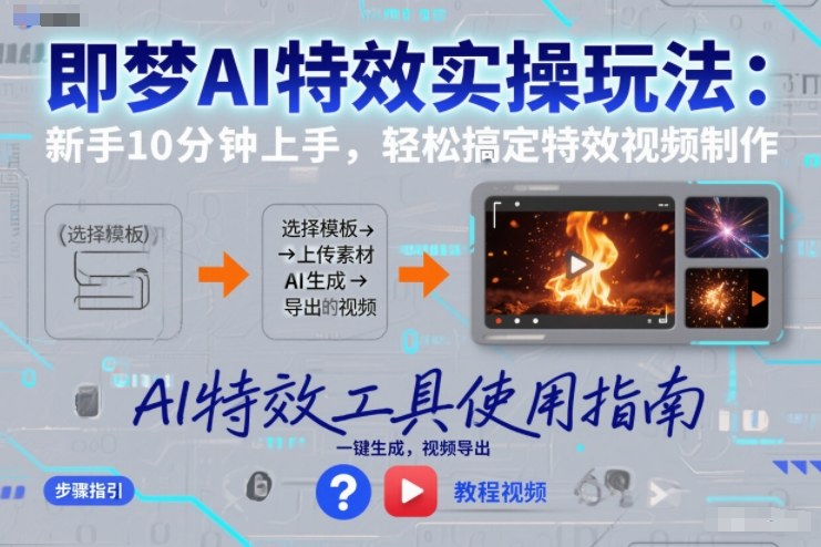 即梦AI特效实操玩法：新手10分钟上手，轻松搞定特效视频制作| 副业网