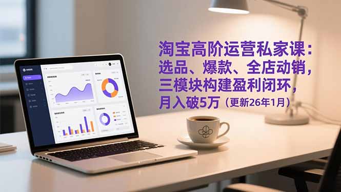 淘宝高阶运营私家课：选品、爆款、全店动销，三模块构建盈利闭环，月入破5万(更新26年1月| 副业网