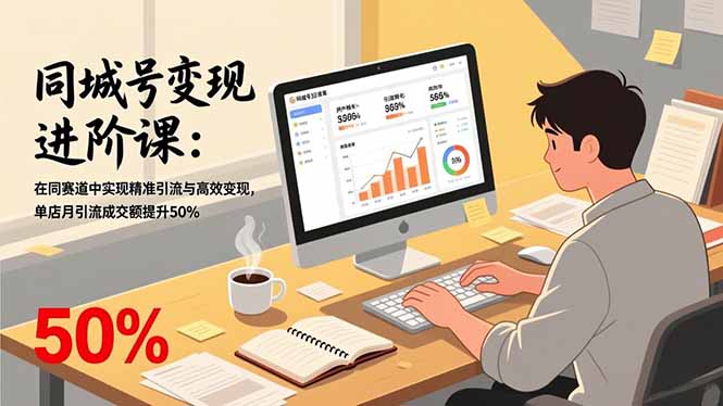同城号变现进阶课：在同城赛道中实现精准引流与高效变现，单店月引流成交额提升50%| 副业网