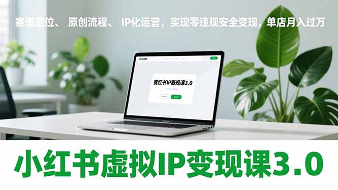 小红书虚拟IP变现课3.0，赛道定位、原创流程、IP化运营，实现零违规安全变现，单店月入过万| 副业网