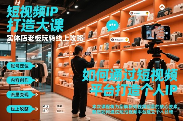 短视频ip打造大课，实体店老板玩转线上攻略| 副业网