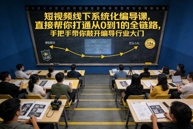 短视频线下系统化编导课，直接帮你打通从0到1的全链路，手把手带你敲开编导行业大门| 副业网