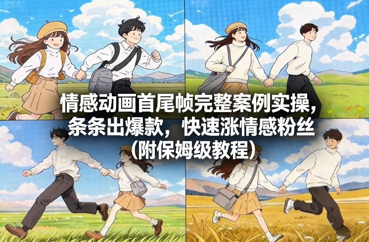 情感动画首尾帧完整案例实操，条条出爆款，快速涨情感粉丝(附保姆级教程)| 副业网