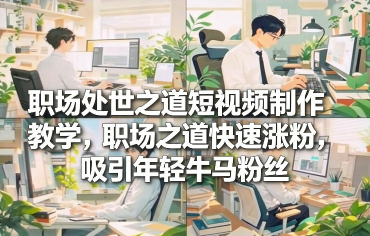职场处世之道短视频制作教学，职场之道快速涨粉，吸引年轻牛马粉丝| 副业网