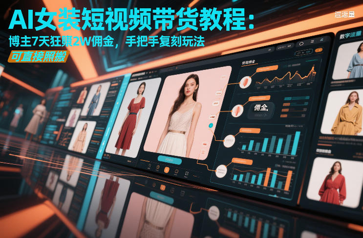 AI女装短视频带货教程：博主7天狂賺2W佣金，手把手复刻玩法，可直接照搬| 副业网