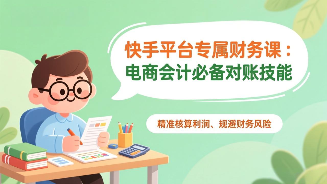 快手平台专属财务课：电商会计必备对账技能，精准核算利润、规避财务风险| 副业网