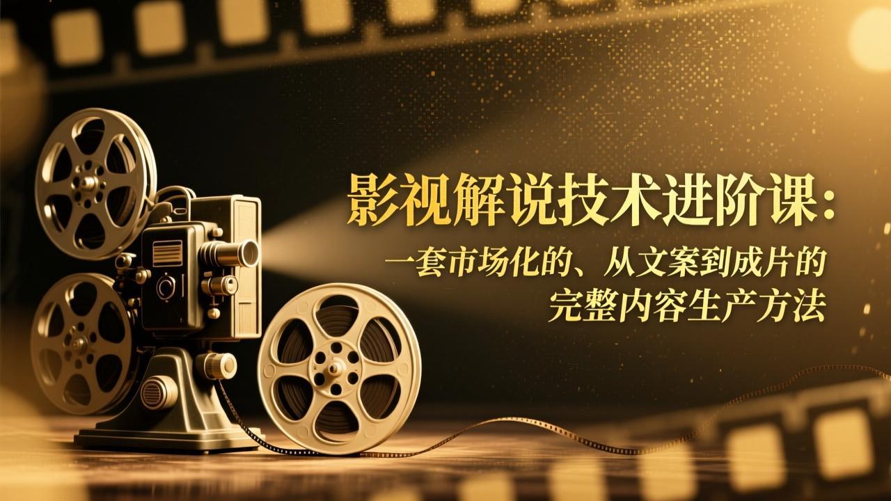 影视解说技术进阶课：一套市场化的、从文案到成片的完整内容生产方法| 副业网