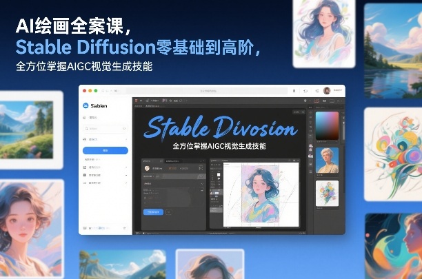AI绘画全案课，Stable Diffusion零基础到高阶，全方位掌握AIGC视觉生成技能| 副业网