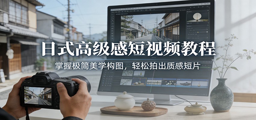 日式高级感短视频教程：掌握极简美学构图，轻松拍出质感短片| 副业网