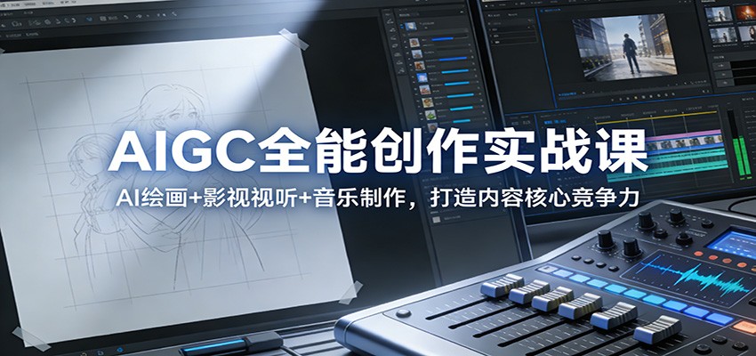 AIGC全能创作实战课：AI绘画+影视视听+音乐制作，打造内容核心竞争力| 副业网