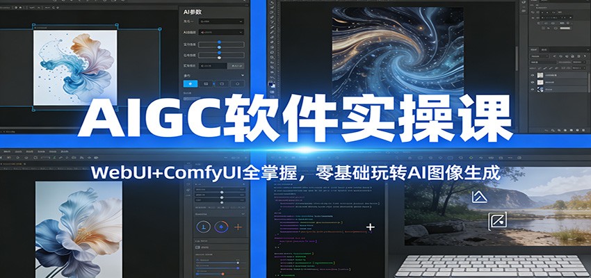 AIGC软件实操课：WebUI+ComfyUI全掌握，零基础玩转AI图像生成| 副业网