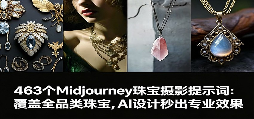 463个Midjourney珠宝摄影提示词：覆盖全品类珠宝，AI设计秒出专业效果| 副业网