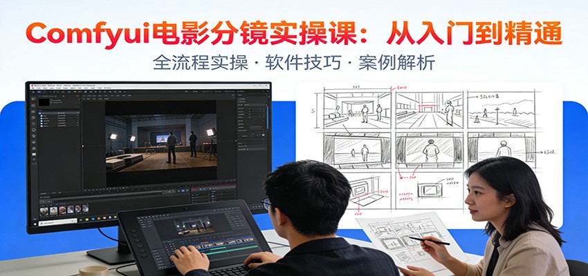 ComfyUI电影分镜实操课：分镜一致性，全流程AI视频制作，零基础也能做专业分镜| 副业网