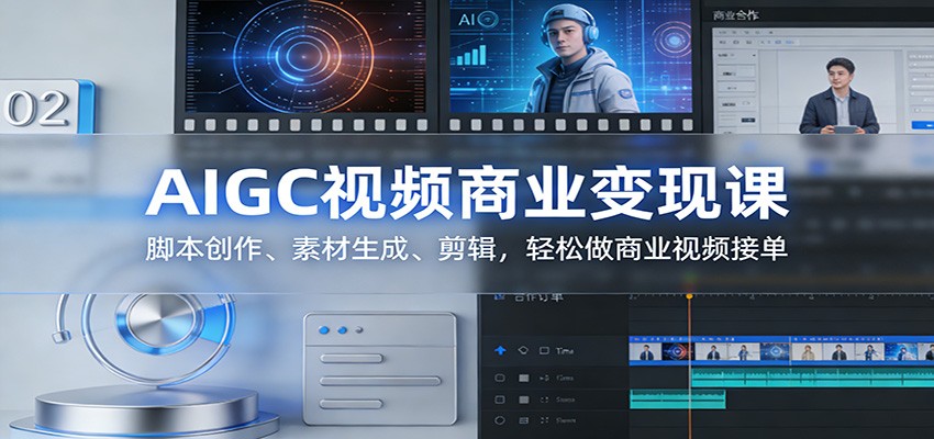 AIGC视频商业变现课：脚本创作、素材生成、剪辑，轻松做商业视频接单| 副业网