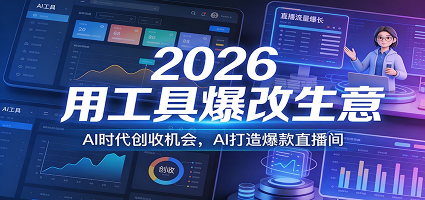 2026用工具爆改生意，AI时代创收机会，AI打造爆款直播间| 副业网