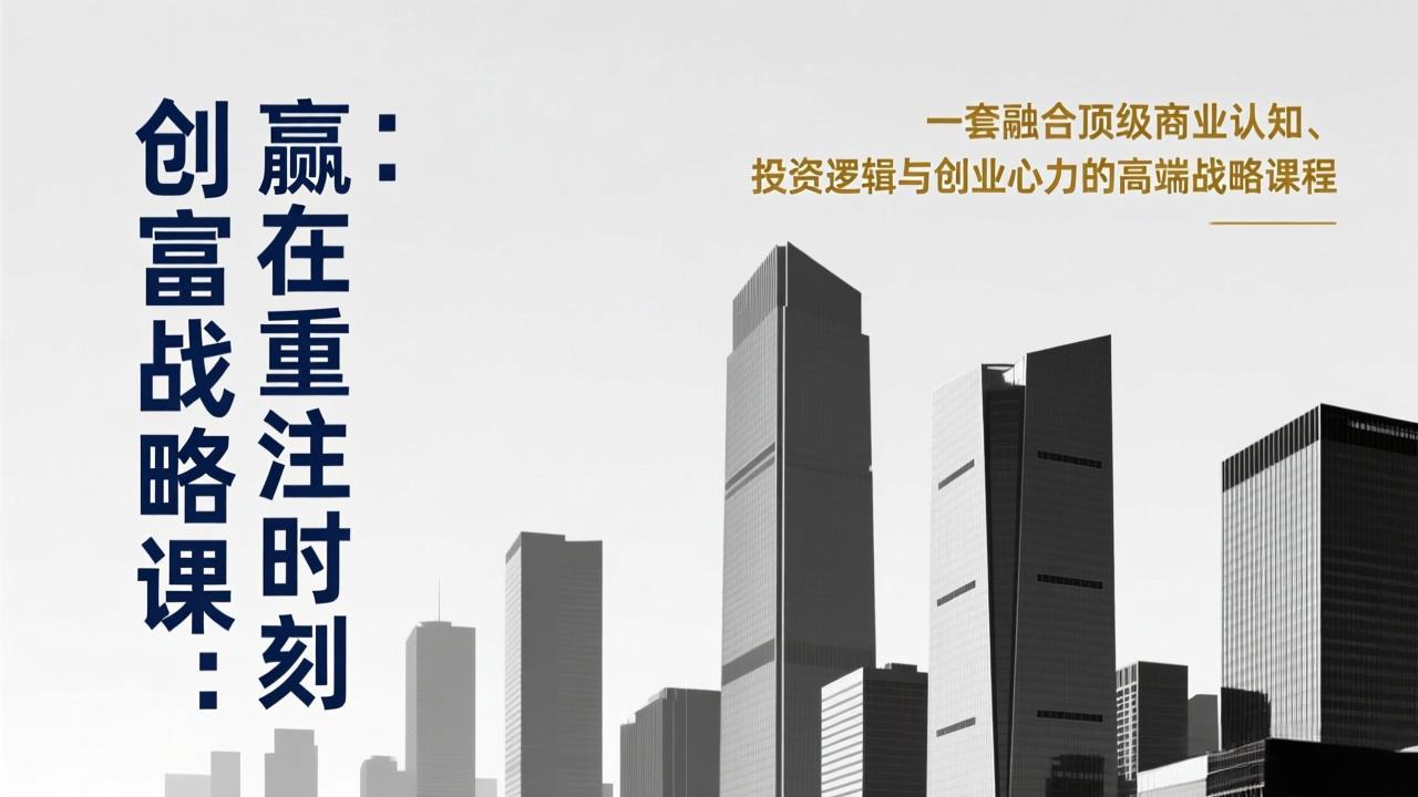 《创富战略课：赢在重注时刻》一套融合顶级商业认知、投资逻辑与创业心力的高端战略课程| 副业网