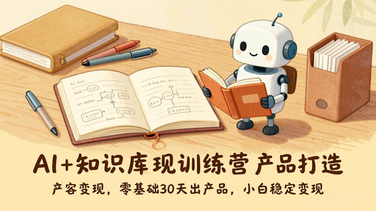 AI+知识库变现训练营，产品打造、内容创作、全平台变现，零基础30天出产品，小白稳定变现| 副业网