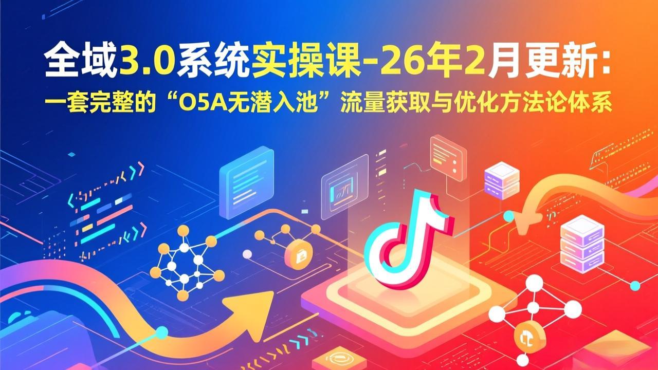 全域3.0系统实操课-26年2月更新：一套完整的“O5A无潜入池”流量获取与优化方法论体系| 副业网
