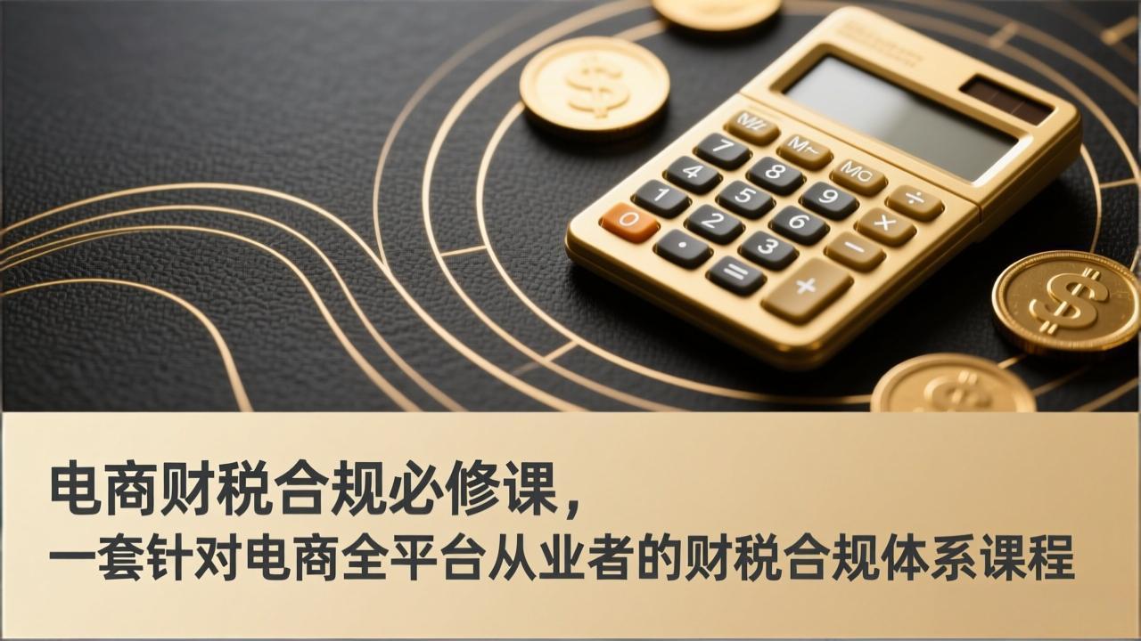 电商财税合规必修课，是一套针对电商全平台从业者的财税合规体系课程| 副业网