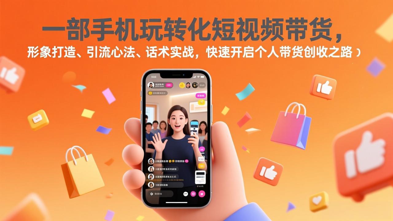 一部手机玩转化短视频带货，形象打造、引流心法、话术实战，快速开启个人带货创收之路| 副业网