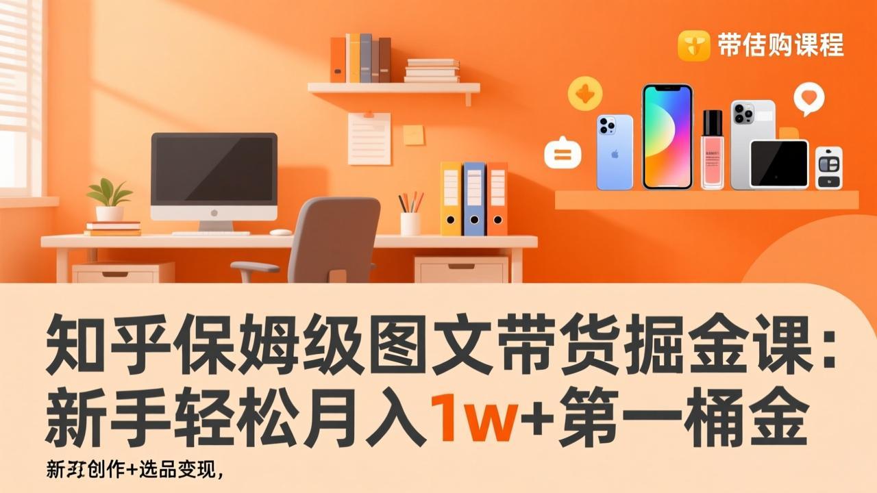 知乎保姆级图文带货掘金课：账号打造+爆文创作+选品变现，新手轻松月入1w+第一桶金| 副业网