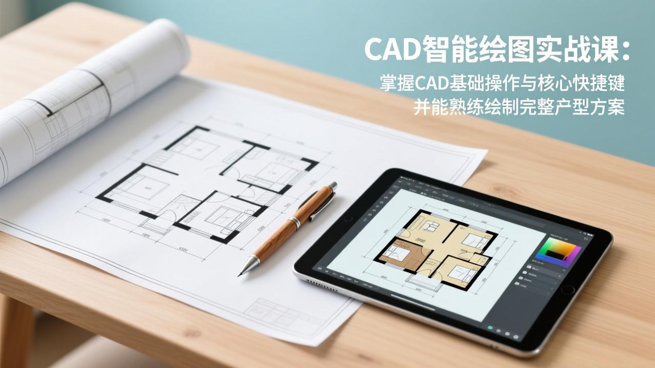 CAD智能绘图实战课：掌握CAD基础操作与核心快捷键，并能熟练绘制完整户型方案| 副业网