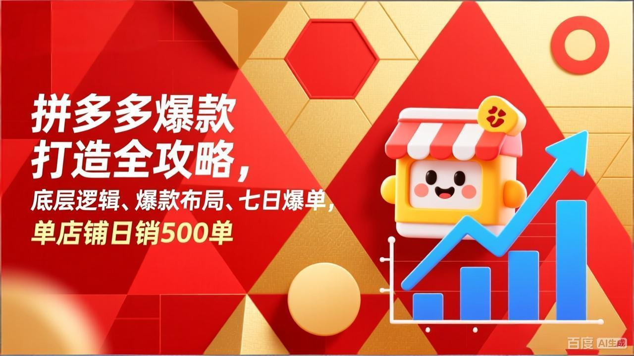 拼多多爆款打造全攻略，底层逻辑、爆款布局、七日爆单，单店铺日销500单| 副业网