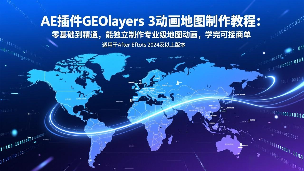 AE插件GEOlayers 3动画地图制作教程：零基础到精通，能独立制作专业级地图动画，学完可接商单| 副业网