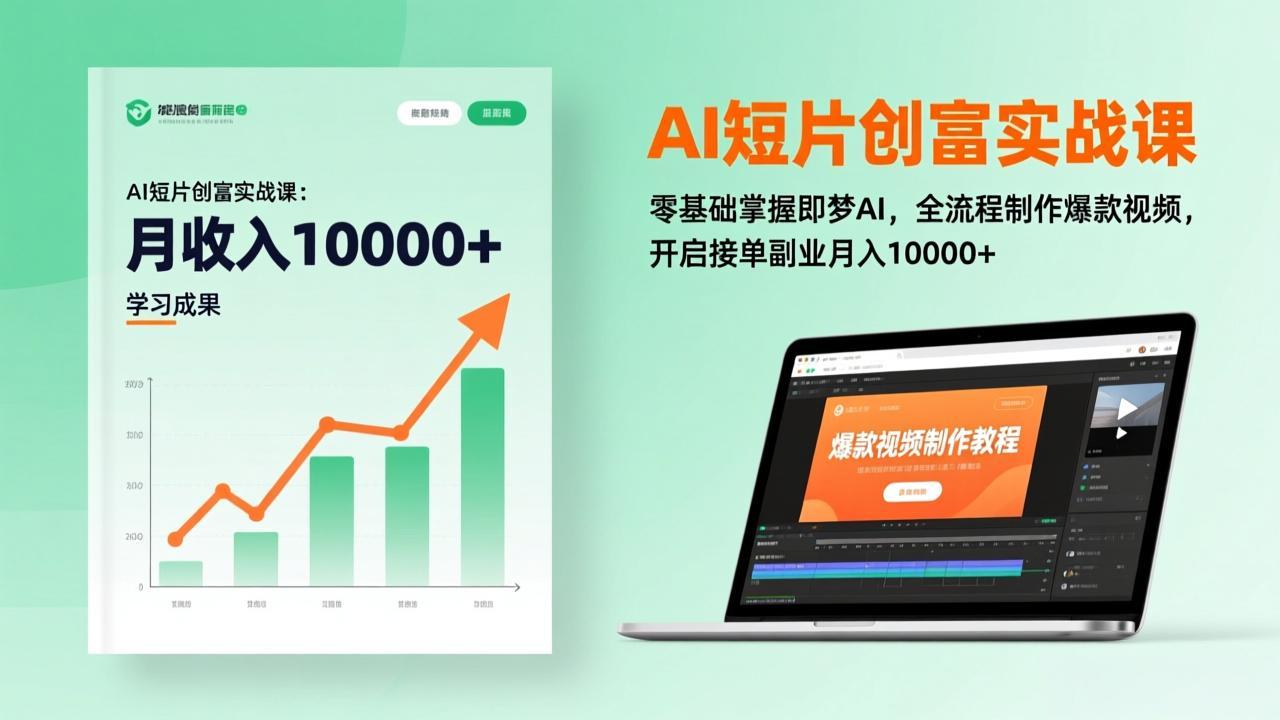 AI短片创富实战课：零基础掌握即梦AI，全流程制作爆款视频，开启接单副业月入10000+(更新| 副业网