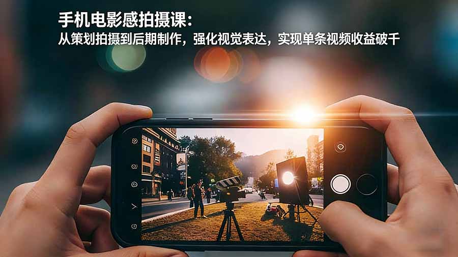 手机电影感拍摄课：从策划拍摄到后期制作，强化视觉表达，实现单条视频收益破千| 副业网