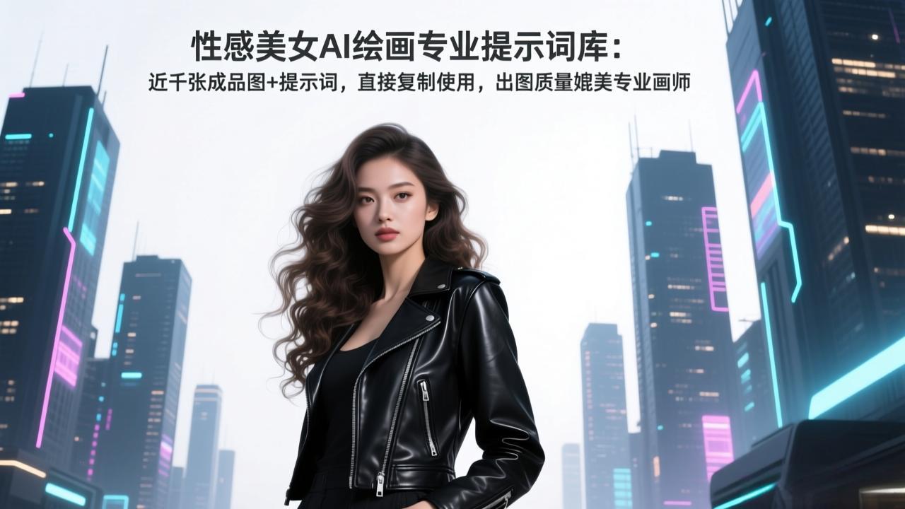 性感美女AI绘画专业提示词库：近千张成品图+提示词，直接复制使用，出图质量媲美专业画师| 副业网