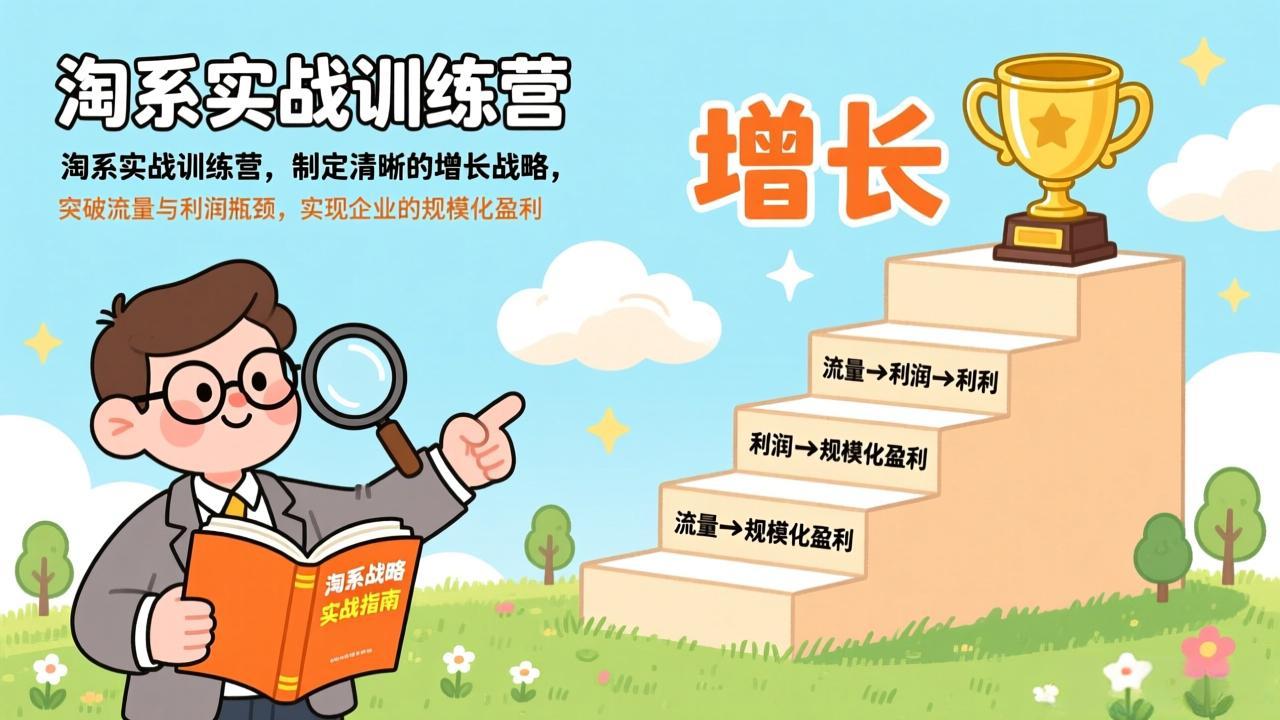 淘系实战训练营，制定清晰的增长战略，突破流量与利润瓶颈，实现企业的规模化盈利| 副业网