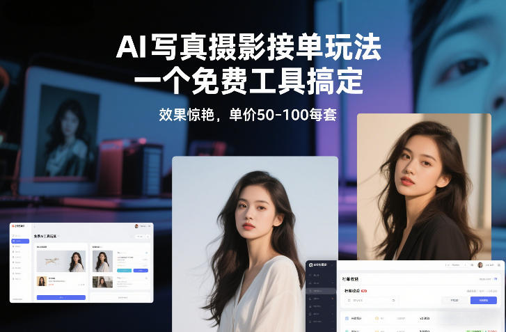 AI写真摄影接单玩法，一个免费工具搞定，效果惊艳，单价50-100每套| 副业网