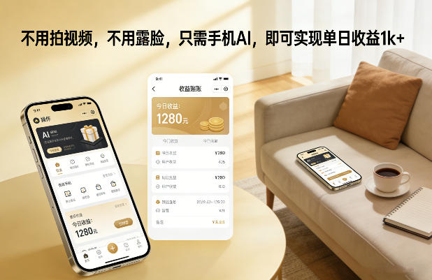 不用拍视频，不用露脸，只需手机AI，即可实现单日收益1k+【揭秘】| 副业网