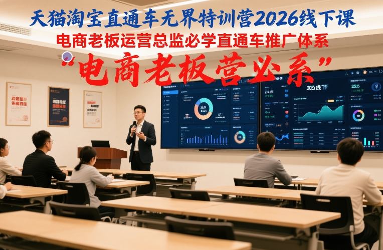天猫淘宝直通车无界特训营2026线下课，电商老板运营总监必学直通车推广体系| 副业网